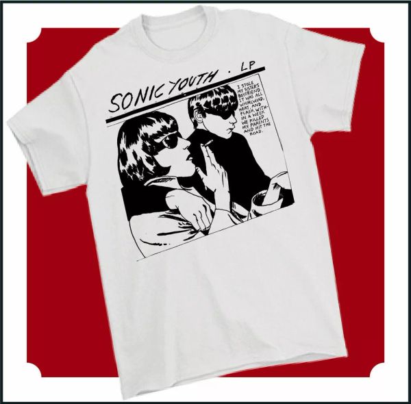 

sonic youth t-shirt goo mens tee band dirty album, White;black