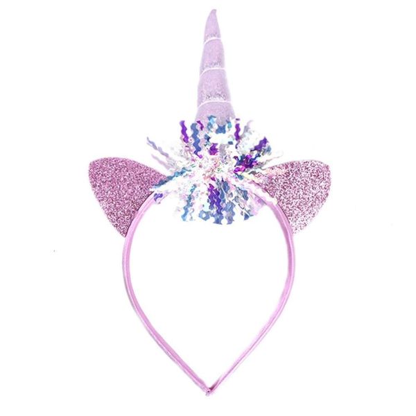 

selling unicorn laser bright silk hairband halloween headdress cat ear hair, Silver