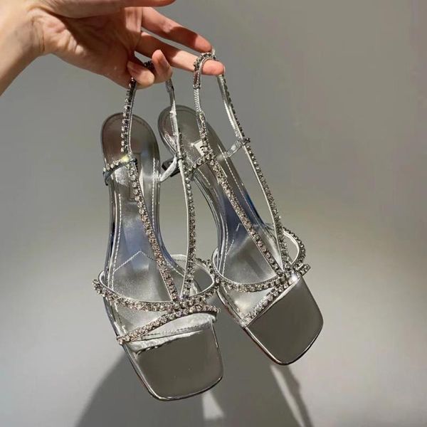 

dress shoes m diamond sandal summer 2021 silver high heel women for sandals, Black
