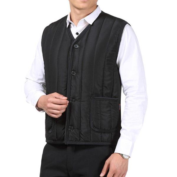 

men's vests fashion men father dads fleece vest coat striped winter warm waistcoat @88, Black;white