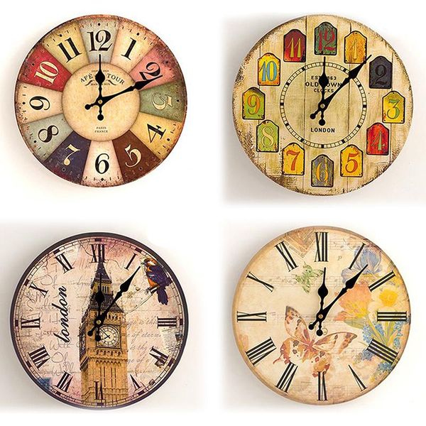 

wall clocks wooden brief design silent home cafe office decor for kitchen art large