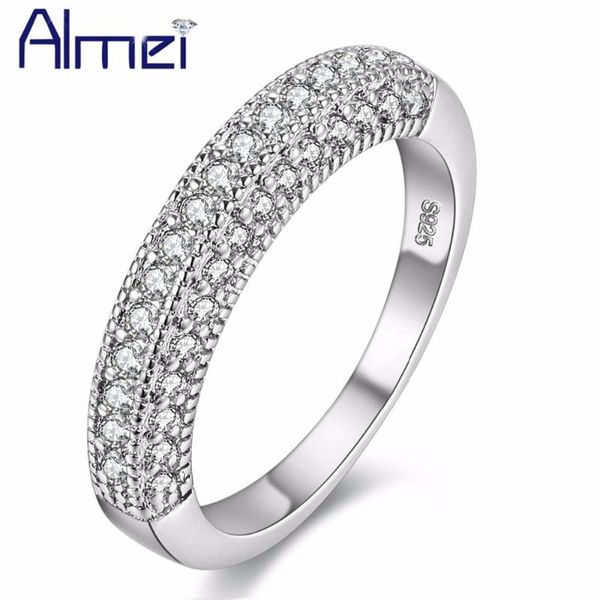

wedding rings almei zirconia zircon cut cute jewelry for women silver color anel feminino bijoux vintage crystal party ring y100, Slivery;golden
