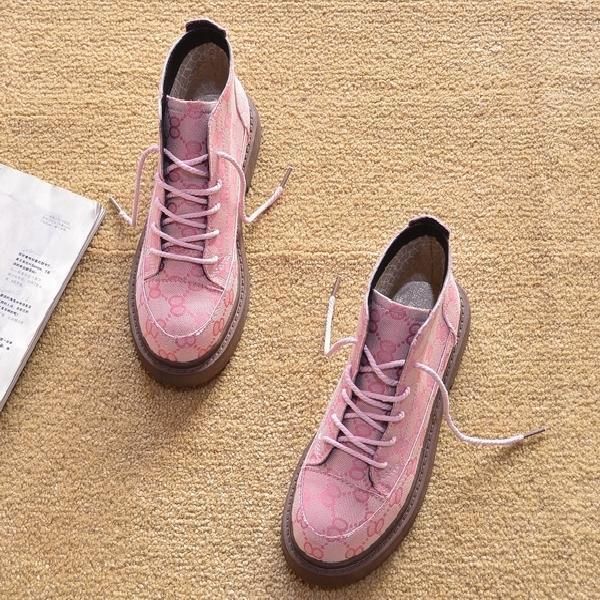 

boots timalina women's chunky platform motorcycle autumn winter lace up elastic knitting ankle shoes woman short botas, Black