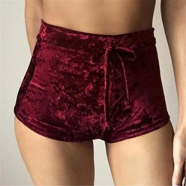 

clubwear feminino women velvet shorts drawstring plus size casual high waist winter skinny booty women's, White;black