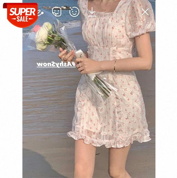 

temperament peach white tea pure desire girl chiffon floral short dress with fungus #7h9n, Black;gray