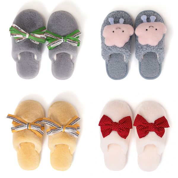 

newly girl shoes bowknot autumn winter clouds cute home cotton slipper white pink women warm breathable fashion all inclusive plush slippers