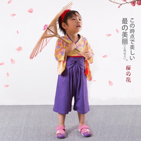Pagliaccetti Vintage Baby Kimono Body Tuta Bambini Ragazzi Ragazze Vestiti Pigiama pagliaccetto a maniche lunghe in cotone con fiocco floreale
