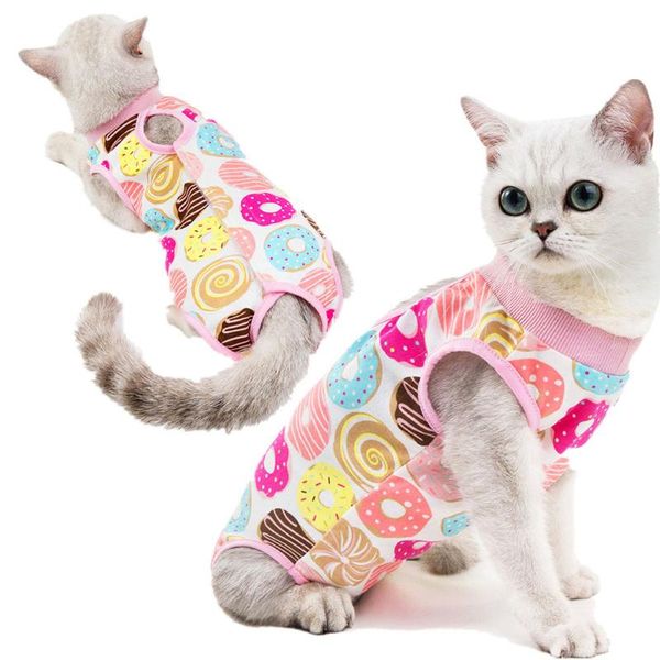 

cat clothes recovery suit for abdominal wounds skin diseases after wear e-collar alternative puppy pet dogs costumes
