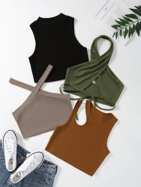 

4pcs rib-knit b3ab#, White