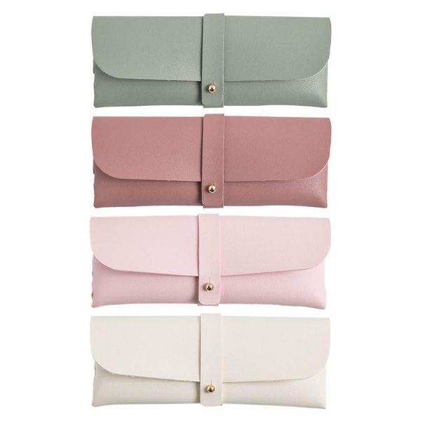 

pencil bags 83xc portable soft leather glasses case bag strap closure pen holder stationery storage ideal for students adults