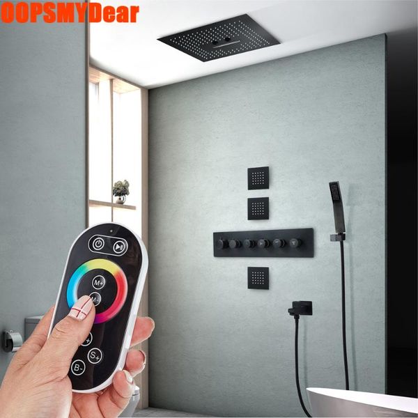 

thermostatic shower set bathroom cold remote control system ceilling mount smart phone bath faucet spa rain torneira sets