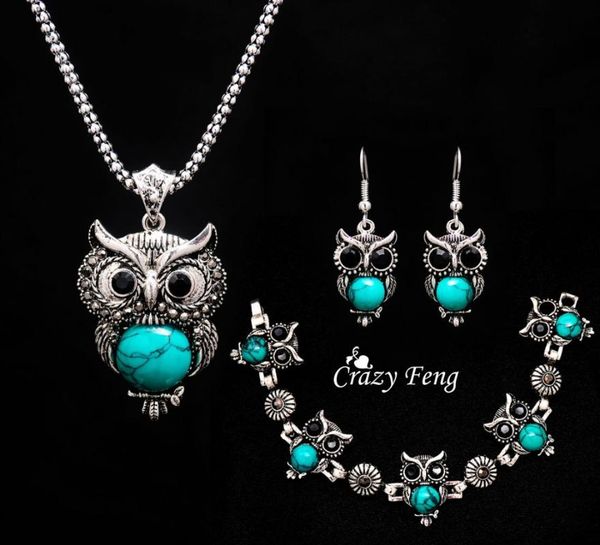 

earrings & necklace tibetan silver women jewelry sets pendant bracelet bohemian gift
