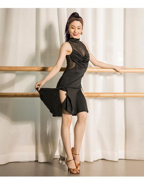 

stage wear women latin dance dress black skirts salsa / cha rumba samba performance clothing unje, Black;red