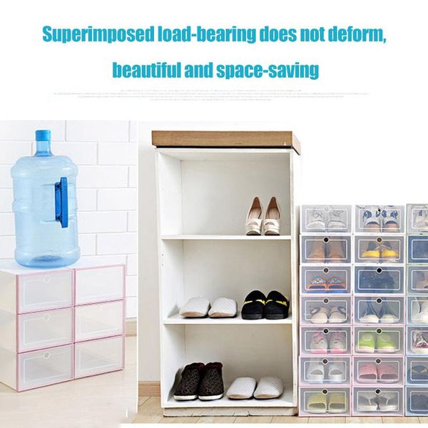 

push drawer type shoe box organizer transparent plastic j2y clothing & wardrobe storage