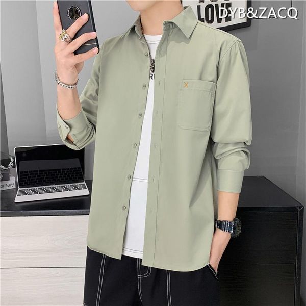 

men's casual shirts long-sleeved white shirt business occupation korean version loose student college style inch male 4xl, White;black