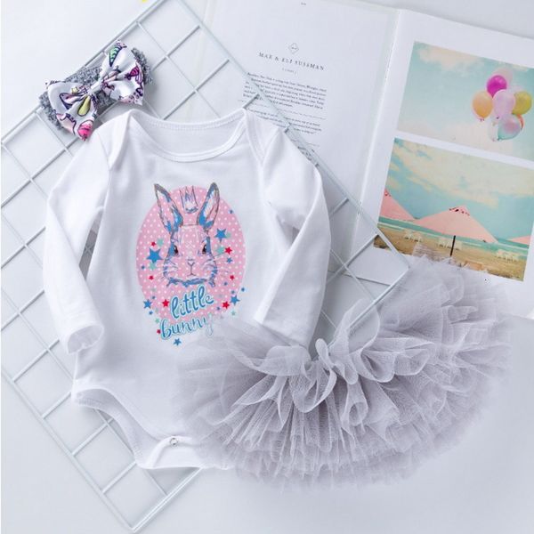 

clothing sets wholesale easter clothes baby girl 3-piece cotton rabbit long sleeve bodysuits+ tutu skirt+ hairband cute outfits e905 h0h5, White