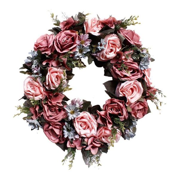 

decorative flowers & wreaths door wreath artificial rose flower spring garland for front wall wedding party office home decor