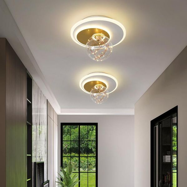 

ceiling lights modern creative gypsophila led aisle lighting round string light acrylic porch atmospheric corridor hallway lamp
