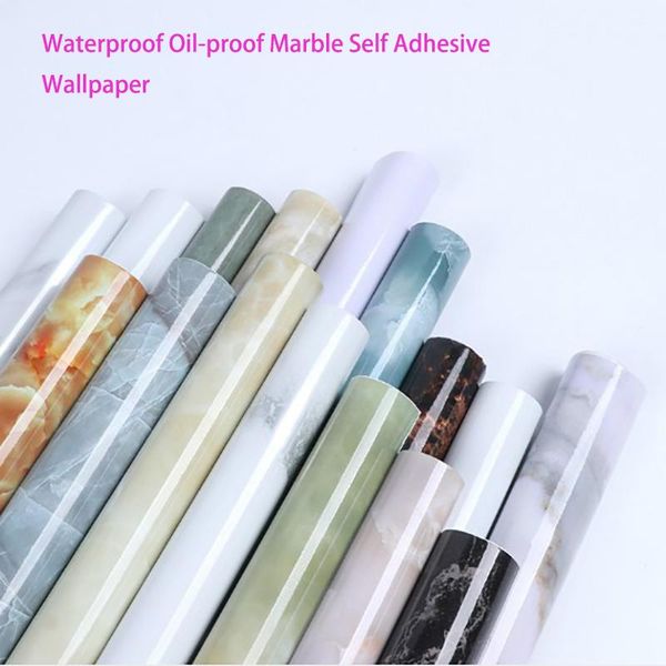 

wallpapers waterproof oil-proof marble self adhesive wallpaper film wall stickers bathroom bedroom kitchen cupboard home improvement