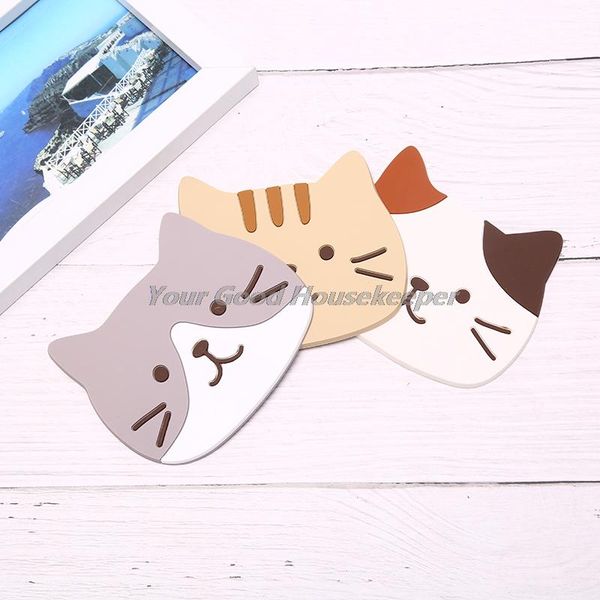 

mats & pads cute cat table placemat waterproof bowl pad heat insulation milk coffee