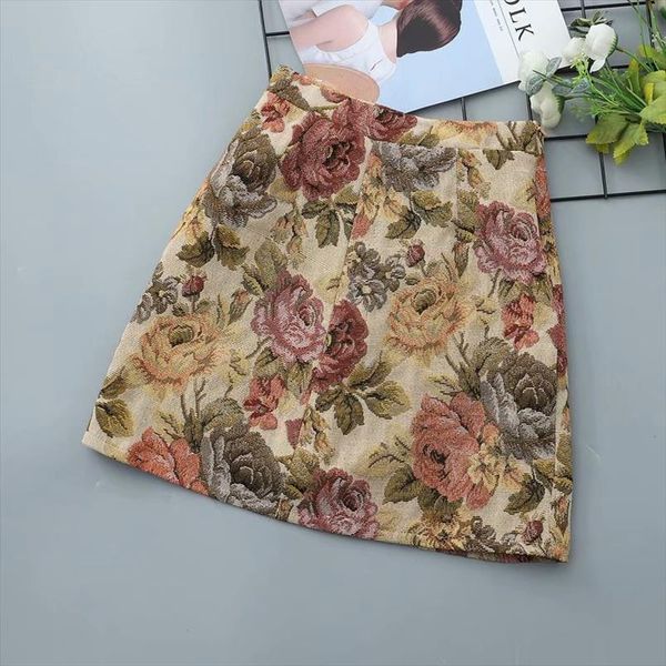 

european pencil vintage girls flower womens skirts lolita mini, Black