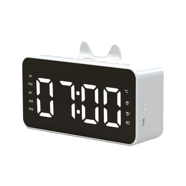 

rechargeable bluetooth speaker bedroom mirror alarm clock handswireless bedside 3w portable support tf card dimmable speakers