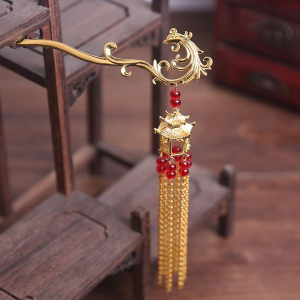 

party masks classical hanfu ancient style hairpin retro bride step shaking tassel tiara hair clip kanzashi cosplay lolita accessories
