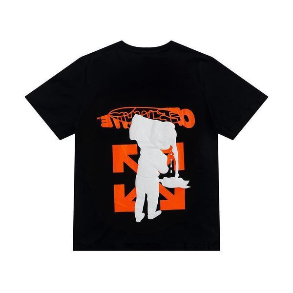 

bubble red off99 arrstyle hair print short sleeve t-shirt style loose round neck casual male and female lovers half sleeve t, White;black