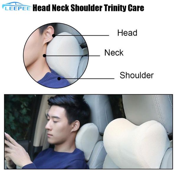 

seat cushions car headrest neck pillow polyester for feat chair in auto travel support memory foam cushion fabric cover soft head rest
