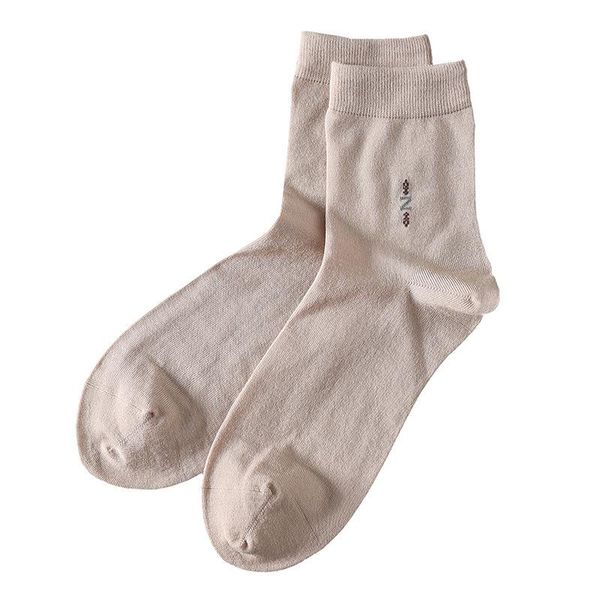 

men's socks summer men thin cool business dress solid color seamless silk, Black