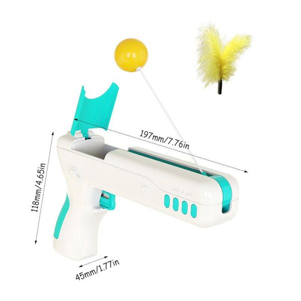 

pet toys gun cat interactive puzzle training rebound funny kitten teaser feather for play game supplies