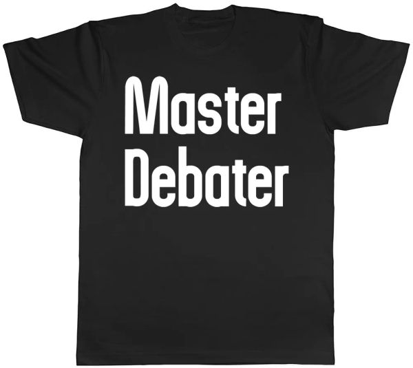 

Master Debater Mens Ladies Womens T-Shirt, White;black