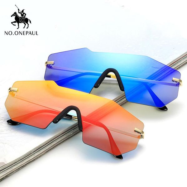 

style fashion glass retro one-piece glasses metal trendy sunglasses outdoor sports shades for women and men, White;black