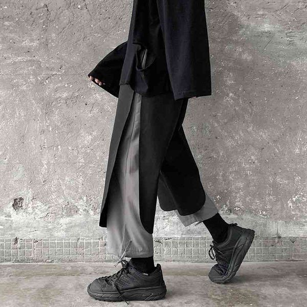 

hybskr autumn new men's cargo pants casual oversize woman trousers korean streetwear hip hop male fashion college clothing 210406, Black