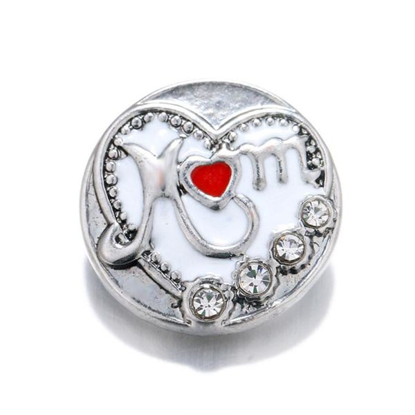 

charm bracelets 10pcs/lot fashion arrival snap button jewelry rhinestone love mom 18mm metal buttons fit silver bracelet for women, Golden;silver