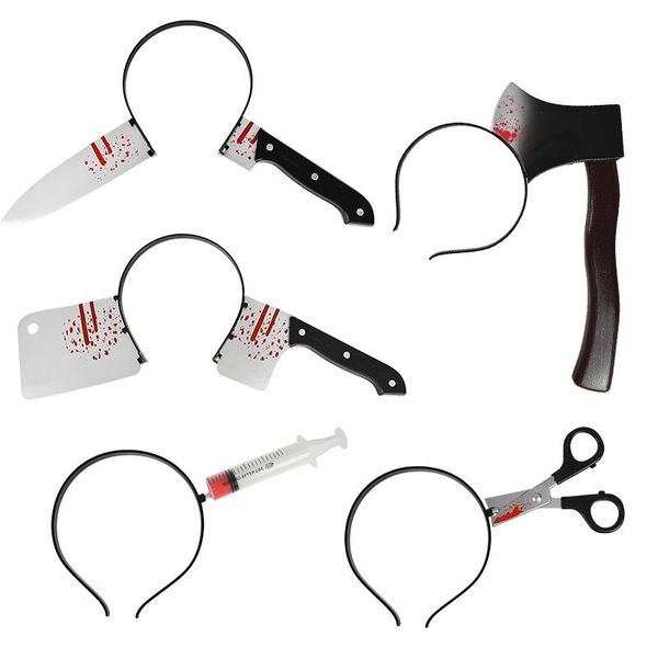 

party decoration halloween horror props funny scissors knife headwear simulation plastic toy costume headband supplies