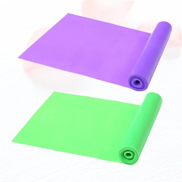 

6pcs eco-friendly resistance band elastic yoga fitness strap stretch exercise for training gym (purple, green each three, bands