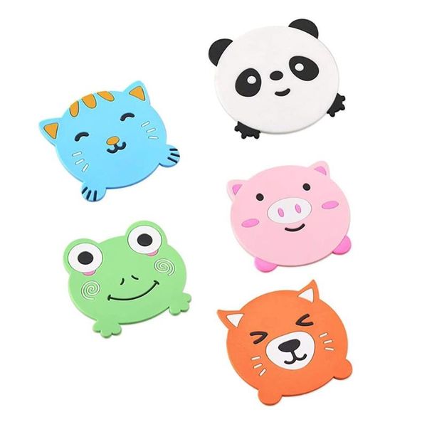 

mats & pads cartoon animal shaped placemat silicone mug coasters for dining table drink tea cup insulated bowl mat dish dry
