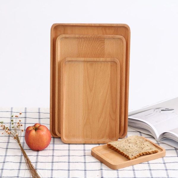 

kitchen storage & organization wood rectangle solid pan plate fruit dishes saucer tea tray dessert dinner tableware set sushi serving