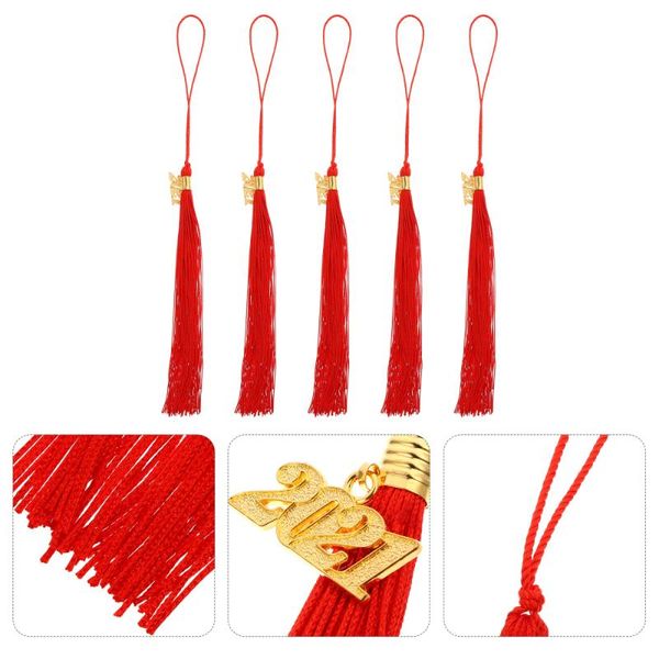 

5pcs 40cm 2021 graduation hat tassel bachelor hanging pendant ballpoint pens, Blue;orange