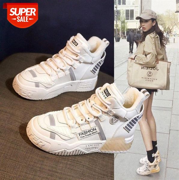 

amanno plus velvet thick-soled inner increase small white shoes ins tide cotton high-all-match women's sneakers #rb0e