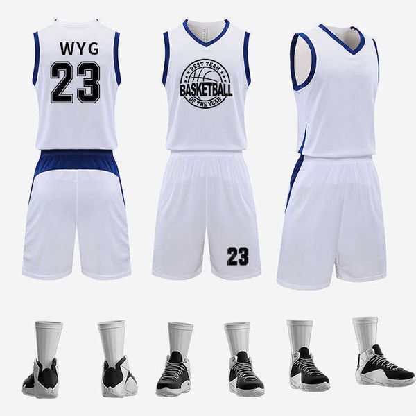 

basketball suit boys' match training team uniform, Black;white