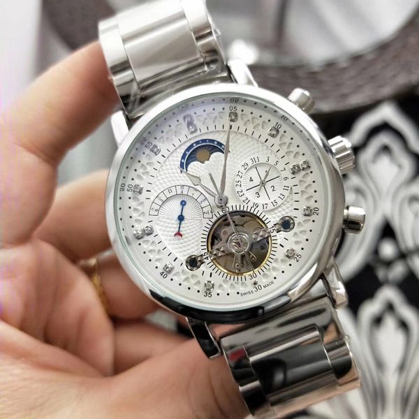 

p family fashion fully automatic mechanical men's watch, Slivery;brown