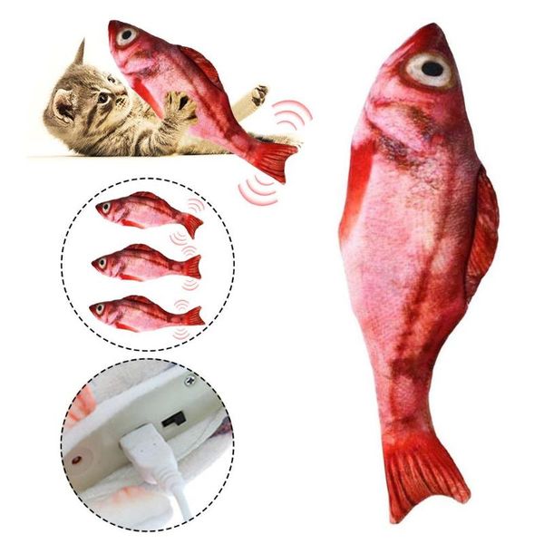 

cat toys usb electric simulated fish with mint interactive chew toy doll wagging