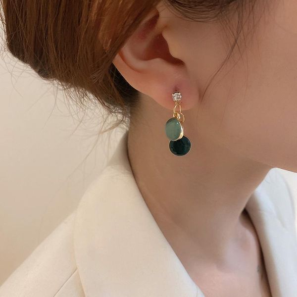 

dangle & chandelier sweet graceful cute small candy color circle round drop earrings for women korean style simple elegant earring party jew, Silver
