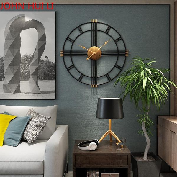 

wall clocks modern simple clock living room nordic style iron mute decoration