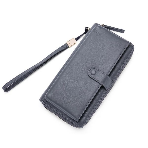 

black/gray 6 colors lady purses women wallet fashion ladies phone clutch bag female genuine cow leather purse wallets, Red;black