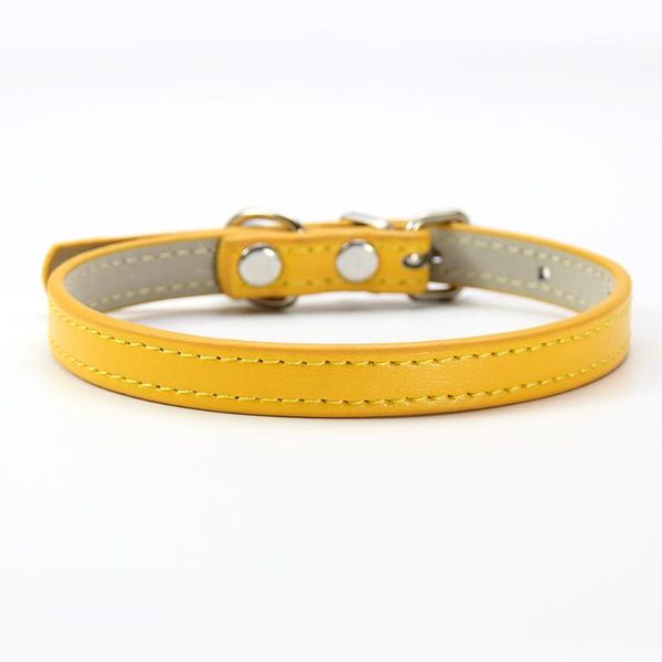 

pcs/lot soft leather solid cat collar adjustable puppy collars for kitten accessories chihuahua necklace pet supplies & leads