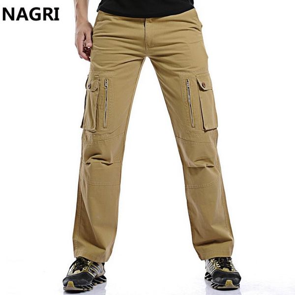 

men's pants cargo men 2021 military army multi pocket tactical cotton stretch combat ovaralls swat outdoor casual working, Black