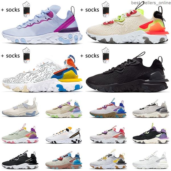 

new 87 epic react vision mens running shoes pn dust womens trainers element 55 blue red university gold triple black sneakers